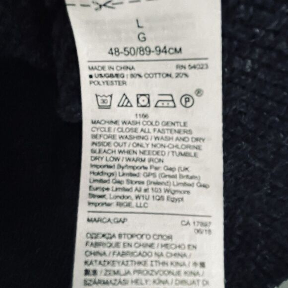 Vtg Gap Cardigan Sweater Men L Navy Blue Fleck Grandpa Chunky Knit Shawl Collar - Picture 8 of 13